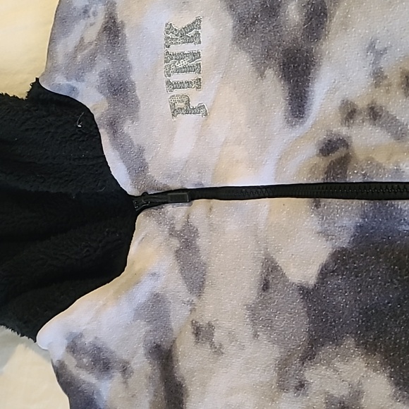 RARE PINK Victoria's secret black and white sequin reversible zip up - Picture 12 of 16